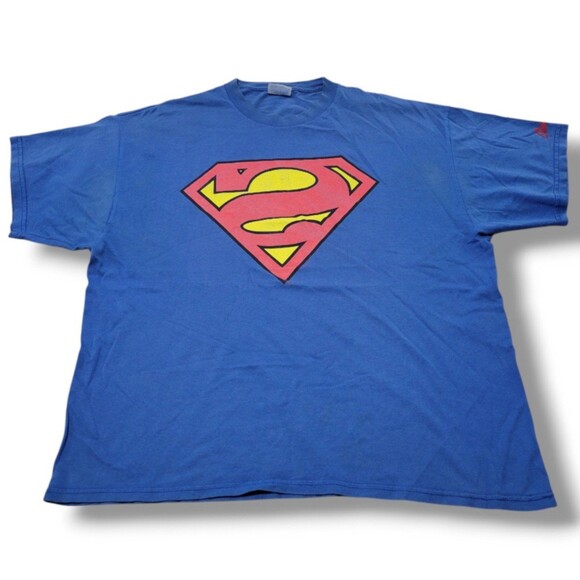 Rare Vintage Hanes Shirt Size XL DC Comics Superman Backwards Logo Graphic Print - Picture 1 of 11